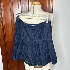 Loft petites 8P side zip denim skirt